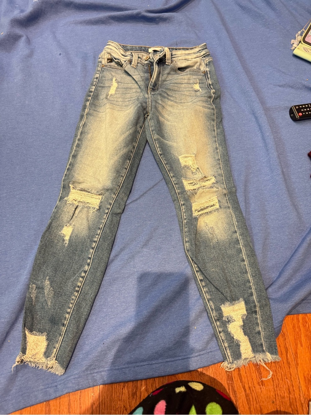 Light blue washed skinny jeans